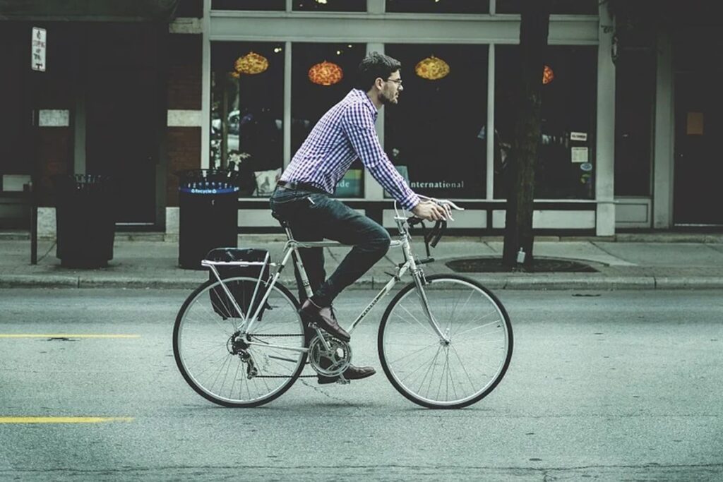 Man riding bicycle 