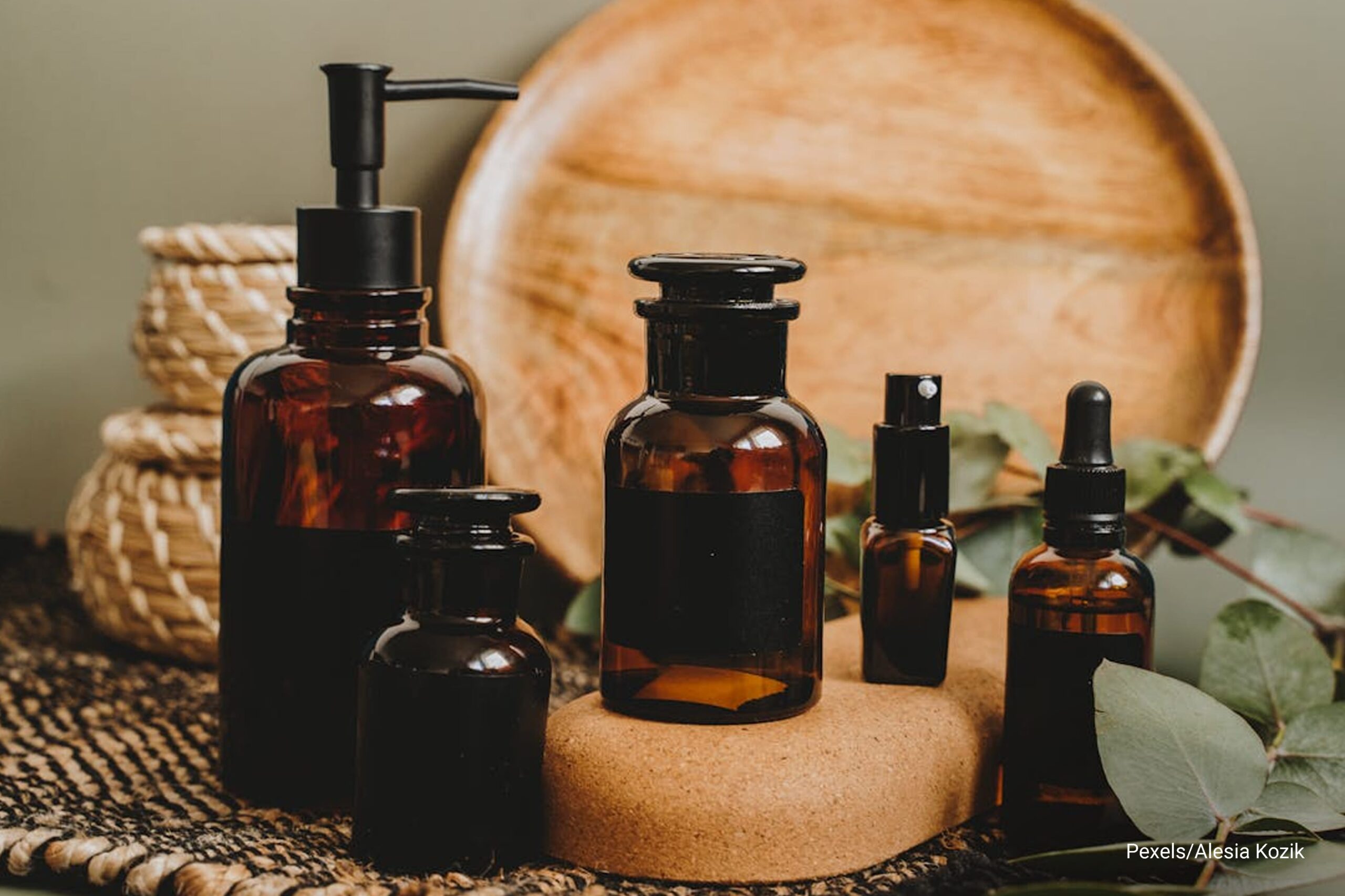 bottles of essential oil