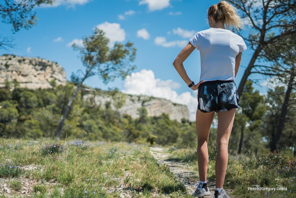 woman walking at nature park