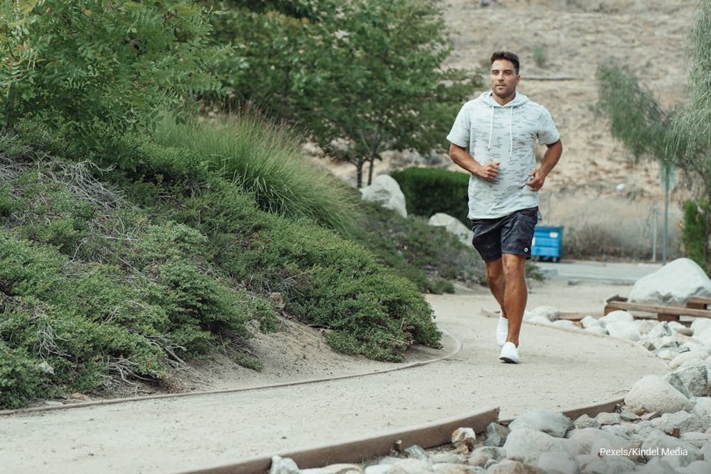 man walking exercise at the park