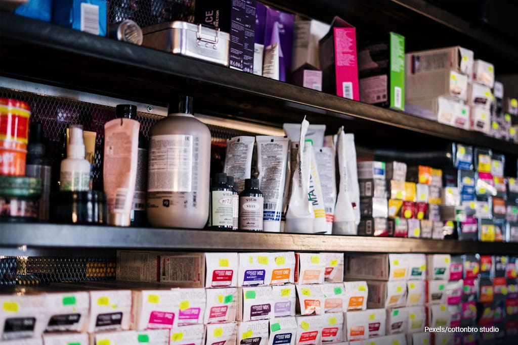 products on store shelves 